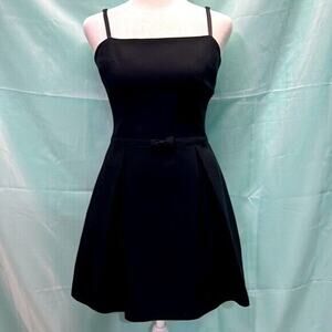 NWT Bebe Little Black Dress w/ Elastic Spaghetti Straps Underskirt Mini Size 6